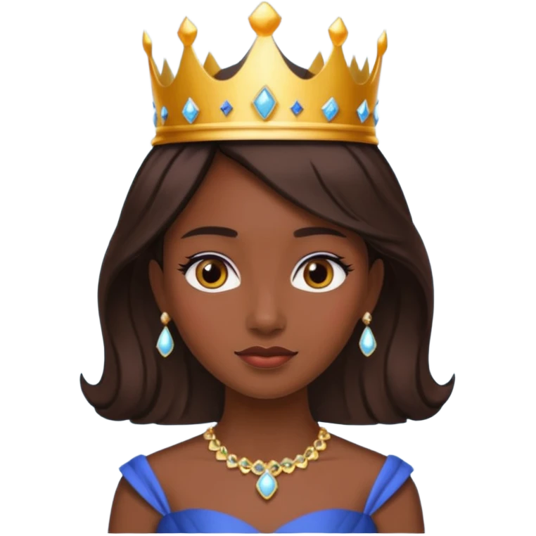 royal girl with dark skin emoji