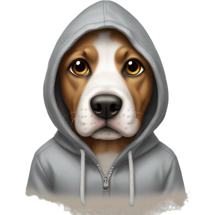 Dog wearing hoodie emoji