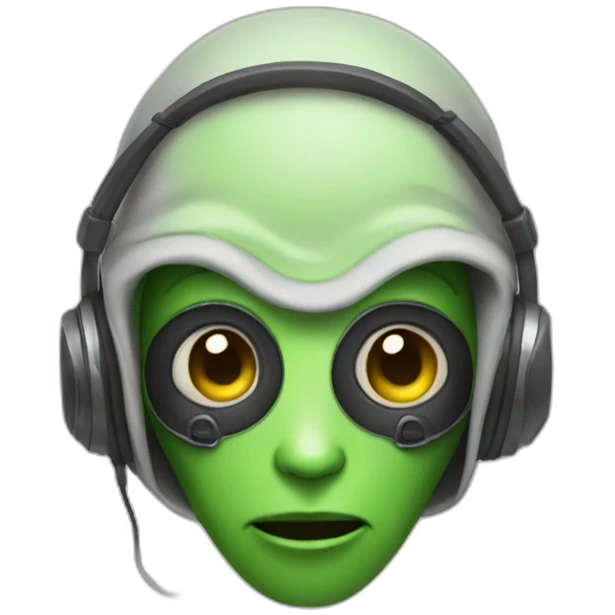 alien with hoodie and headset emoji