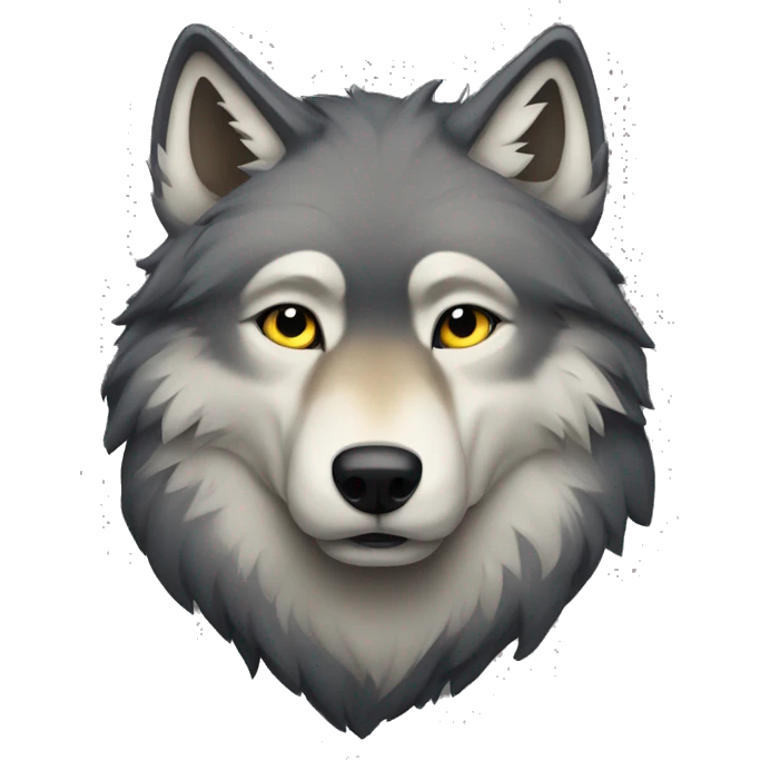 A wolf i a forrest emoji