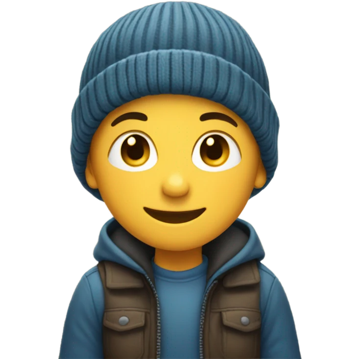 smiling boy with beanie emoji