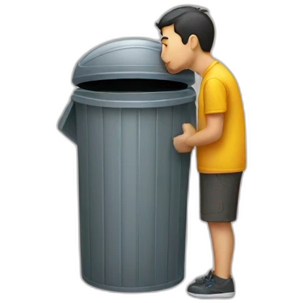Man kissing bin emoji