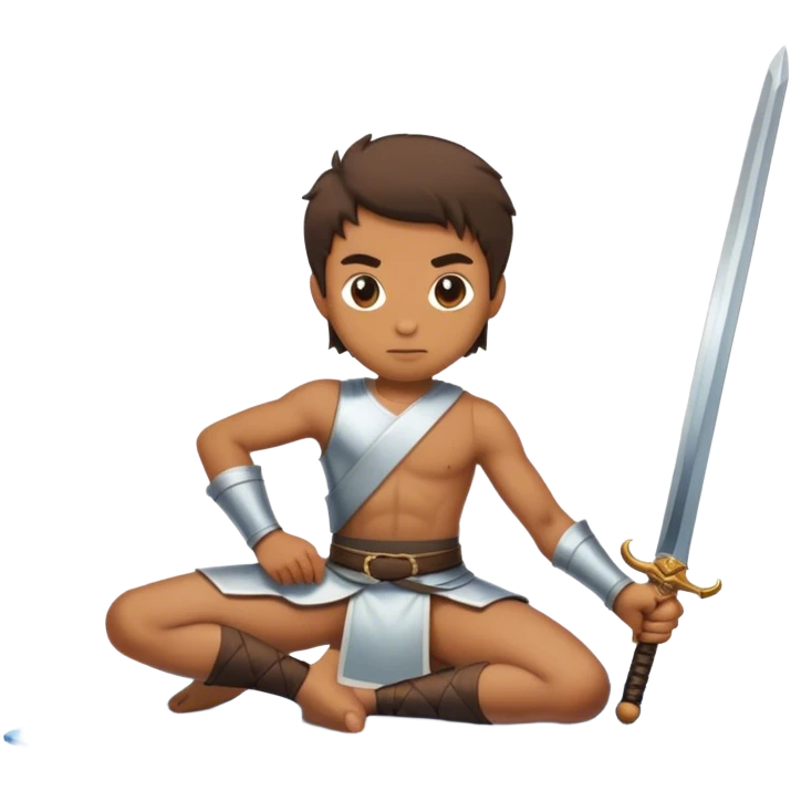 the sword on the floor and a mirror person emoji