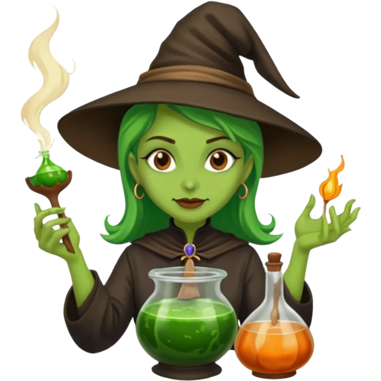 green witch cooking potion emoji