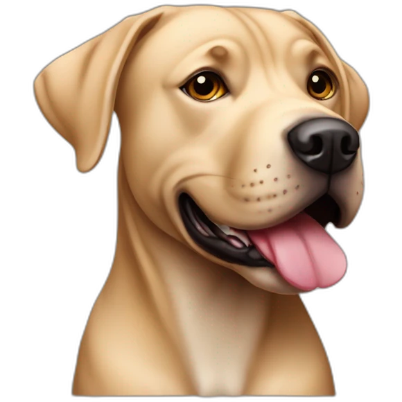 Perro Mezcla de labrador pitbull café oscuro emoji