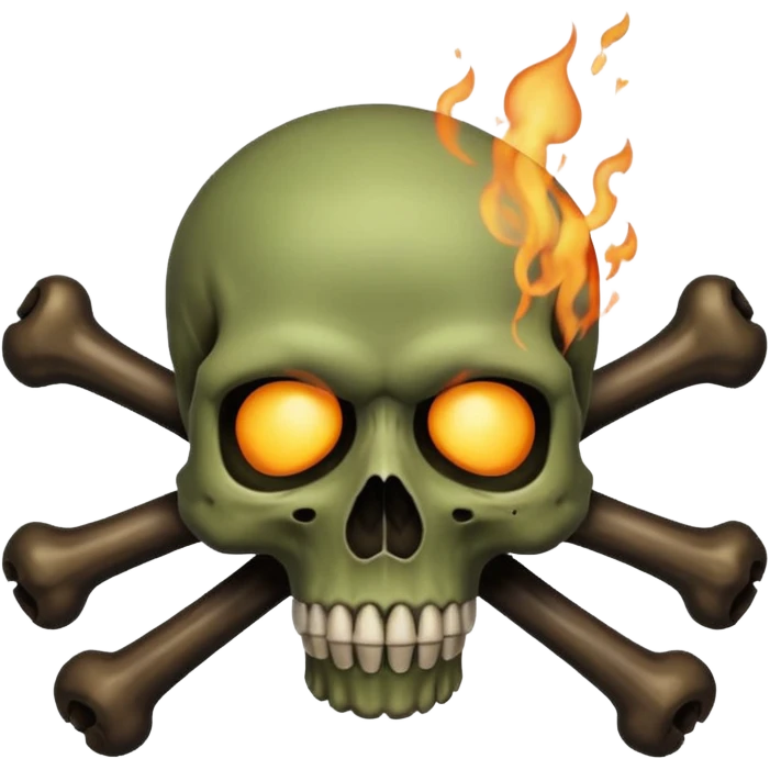 a poisonous cloud of gas, dark swamp color, with an image of a skull and two crossed bones behind the skull emoji