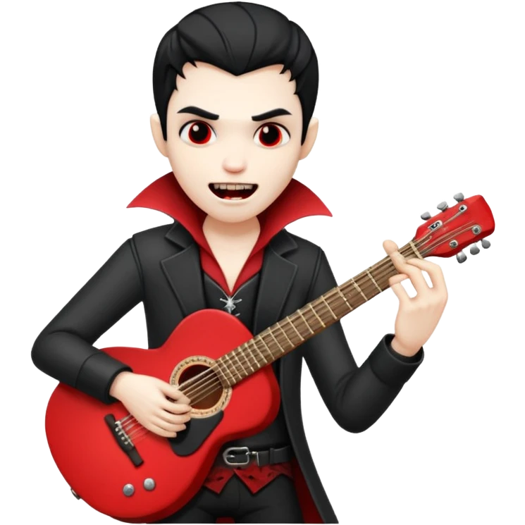 cool vampire playing guitar emoji