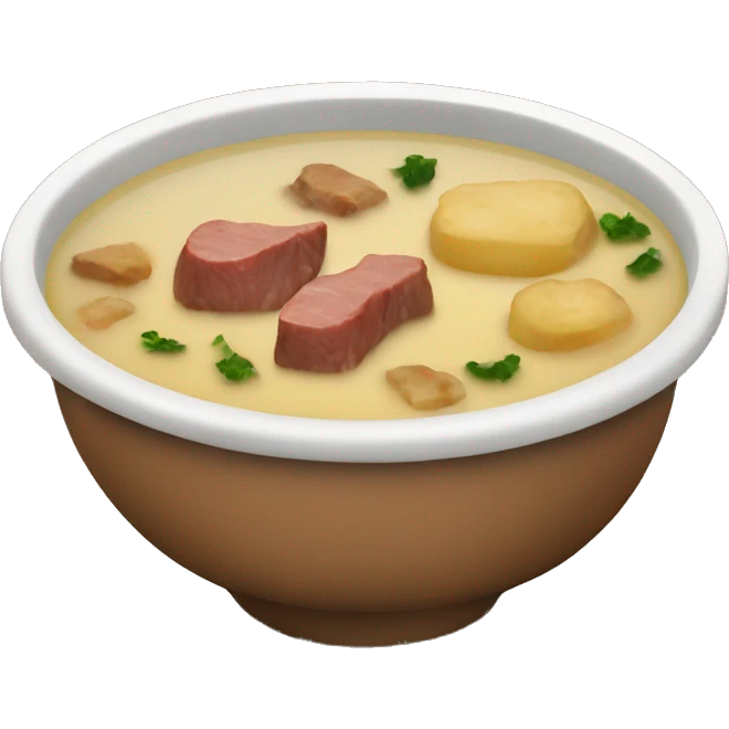 Soup with meat and potatoes  emoji