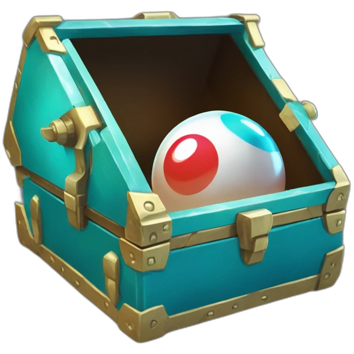 Pokemon Game LootCase Color Cyan Rich Treasure Legendary Epic Pokeballs Pokemons and Pokemon Items Inside this have Shiny Glow emoji