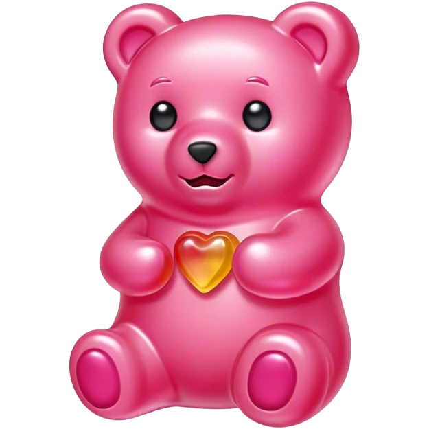 A pink gummy bear emoji