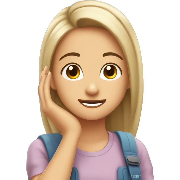 Girl scratching head while smiling ￼ emoji