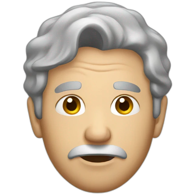 man gray hair confused face emoji