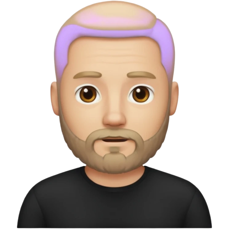 Bearded bald blonde man black shirt emoji