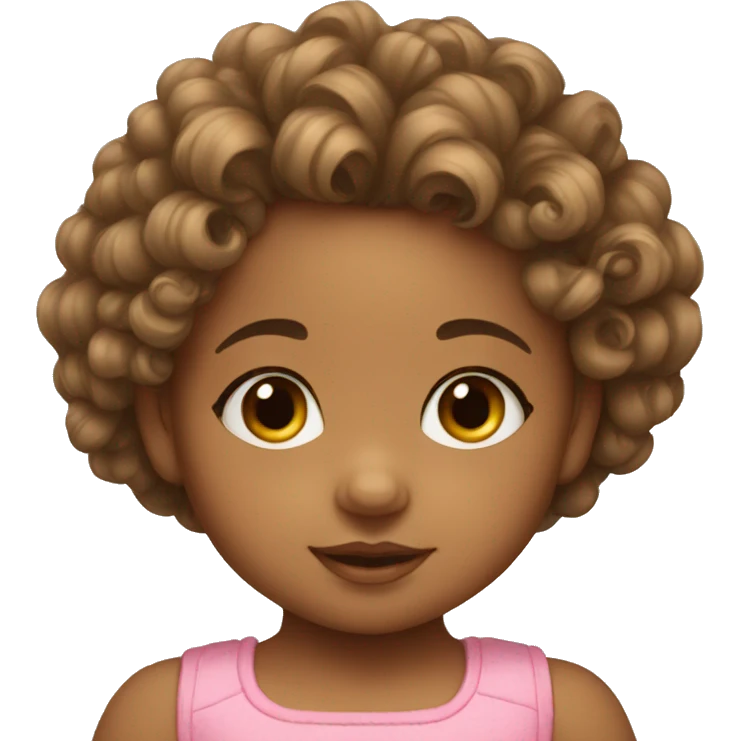 Young Baby girl with curls emoji