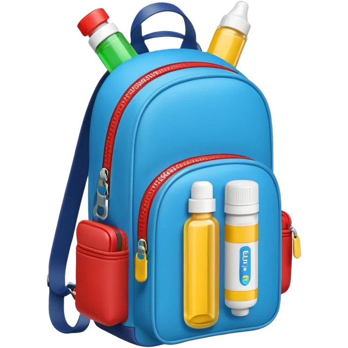 EpiPen in backpack purse not brown different EpiPen emoji