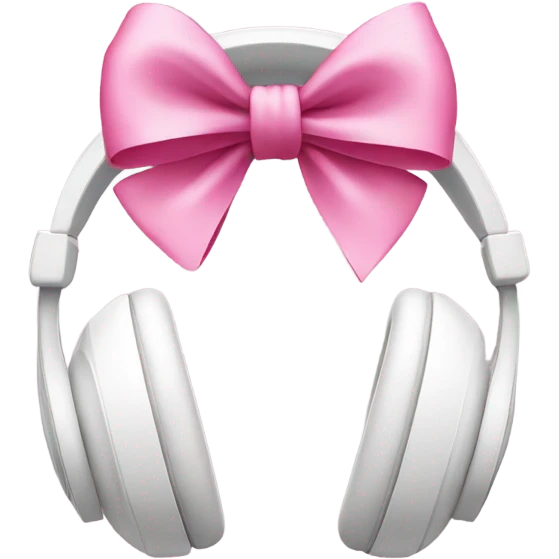 white headphones with pink bows emoji