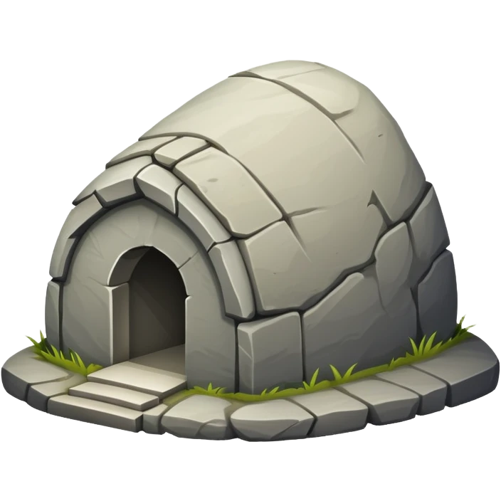 Tomb with stone rolled away emoji