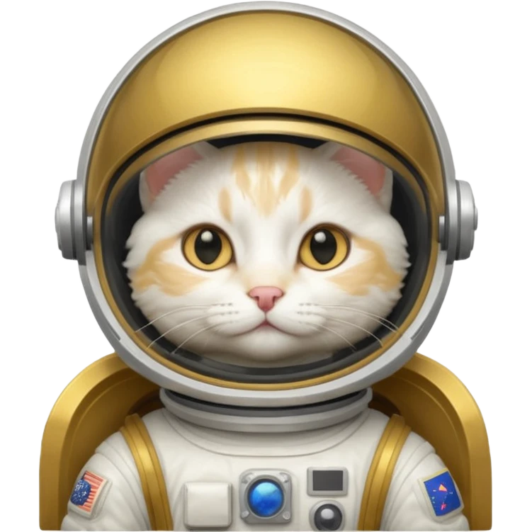 white cat gold Astronaut emoji