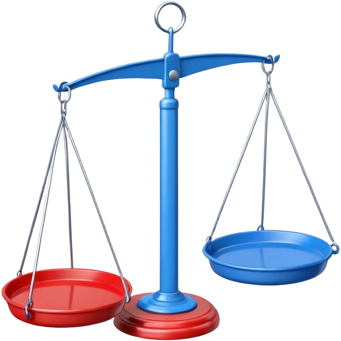 Hanging Balance Scale red blue  emoji
