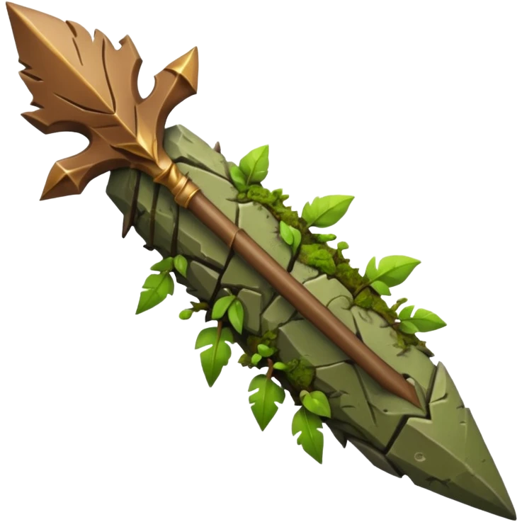 earth elemental spear with leaves emoji