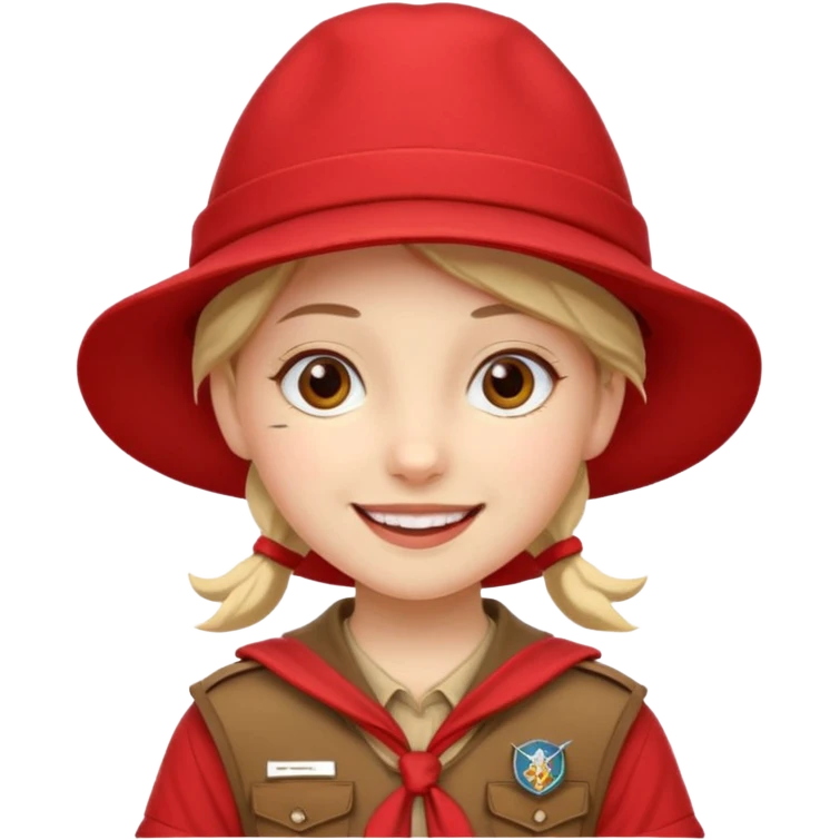 scout girl with red scout hat emoji