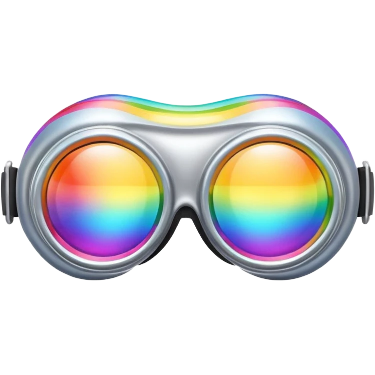 silver simulation rainbow blend goggles emoji