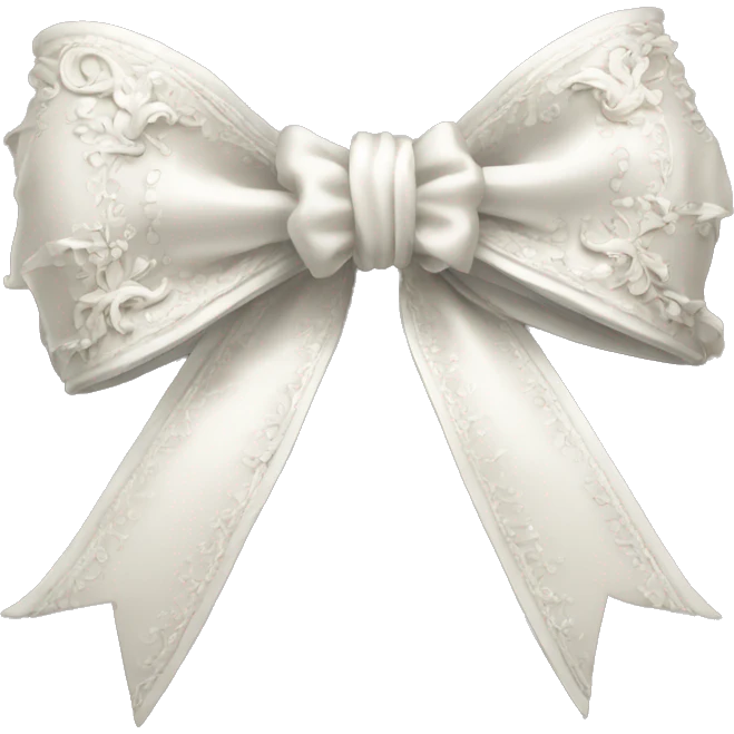 vintage rococo bow white emoji