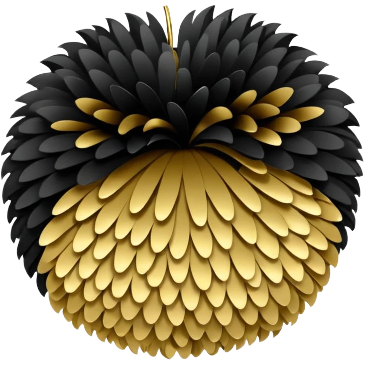 black and gold pom poms  emoji