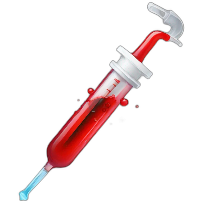 syringe with red liquid emoji