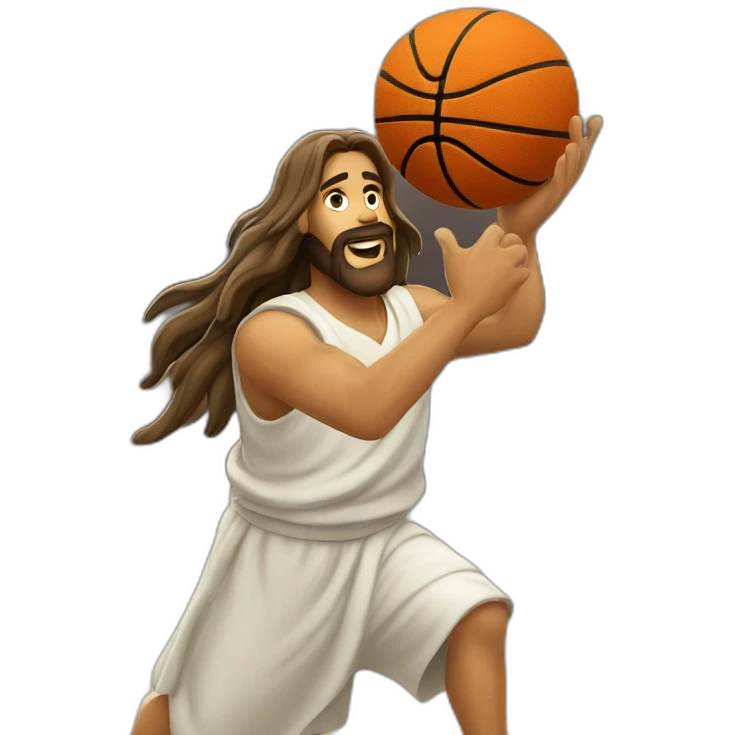 Jesus shooting basketball emoji