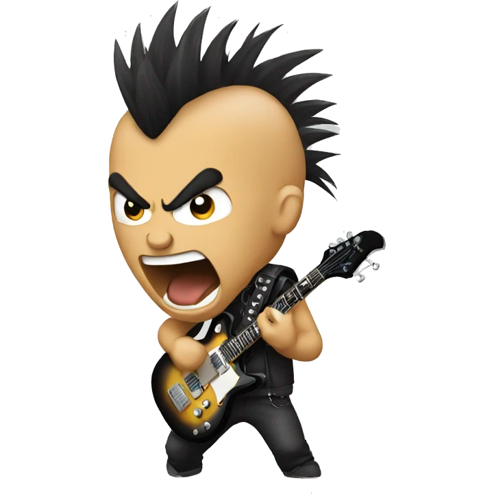 Screaming rocker with Mohawk emoji