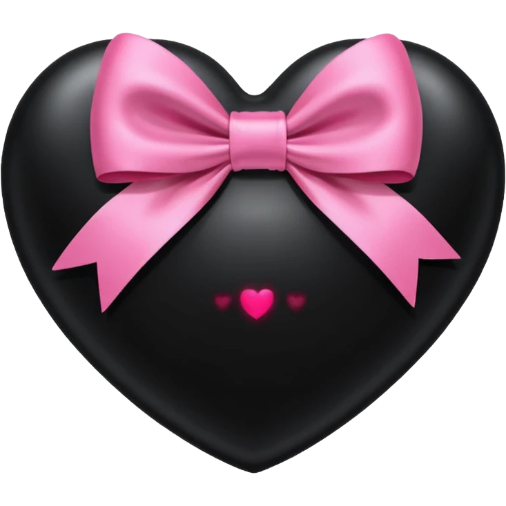 Black Heart with Pink Bow emoji