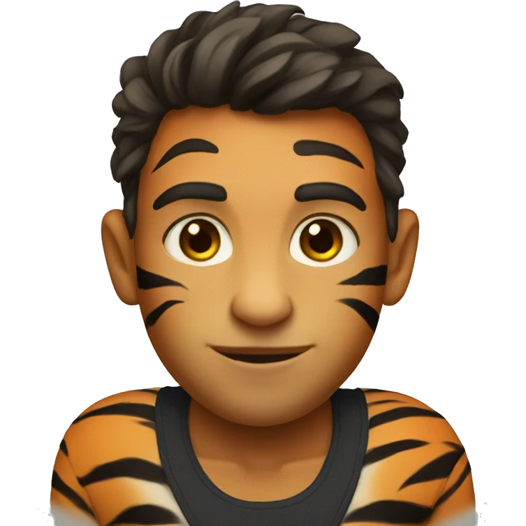 tiger human hybrid with top ha emoji