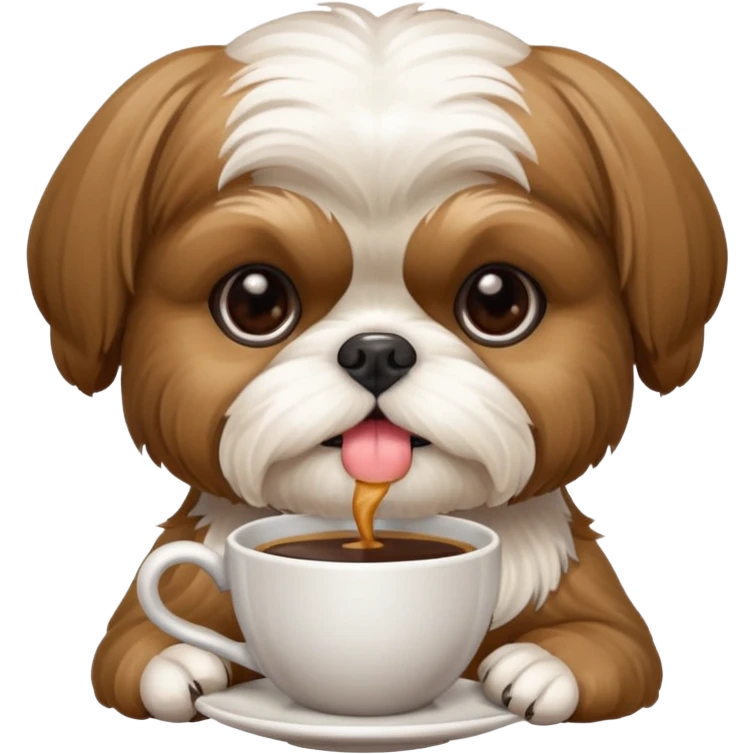 Shihtzu with a coffee emoji