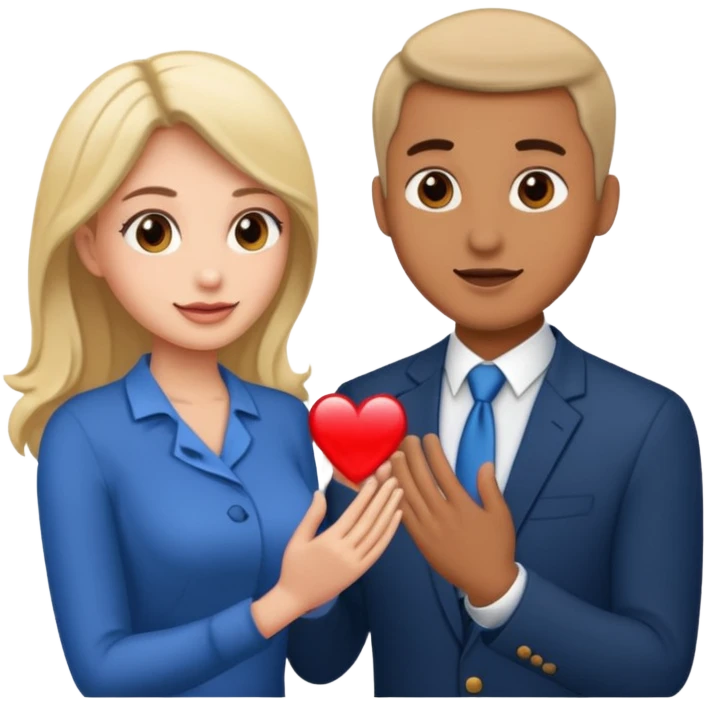 Man getting proposed to by woman emoji