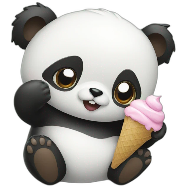 Panda eating ice cream emoji