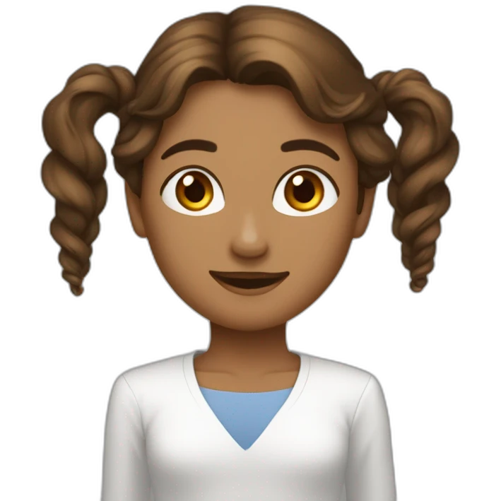 девушка с длинными коричневыми волосами и глазам болотного цвета emoji
