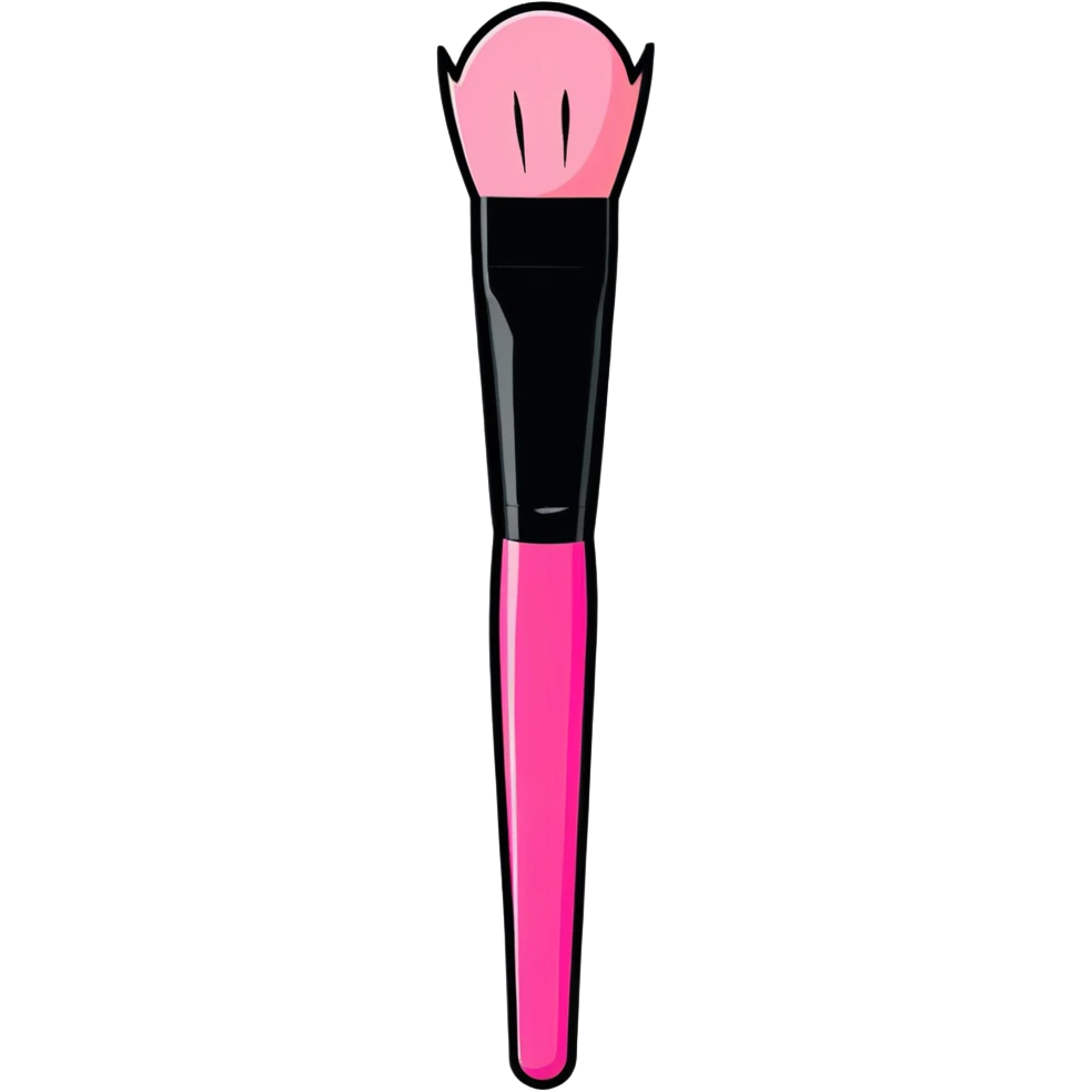 Makeup brush with pink bristles emoji