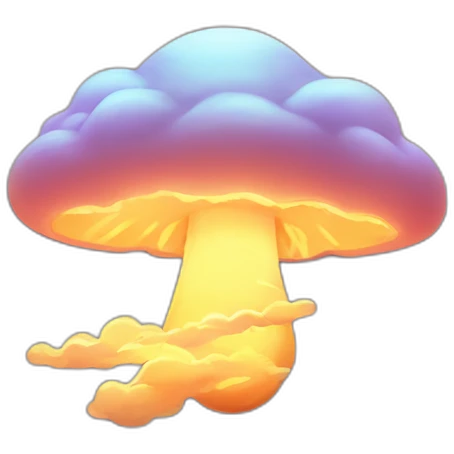 radioactive lightning bolt glow cloud mushroom sunset future smile emoji