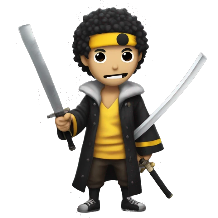 Trafalgar Law with a katana from King of Thieves emoji