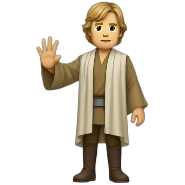 Luke Skywalker waving emoji