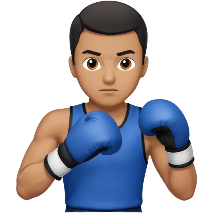   آدمی که بکس میکنه بالباس ابی دستکش مشکی مرد باشه emoji