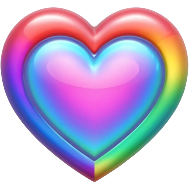 heart with a holographic rainbow emoji
