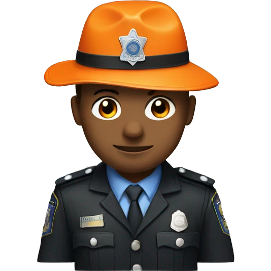 police man in orange clothes and hat emoji