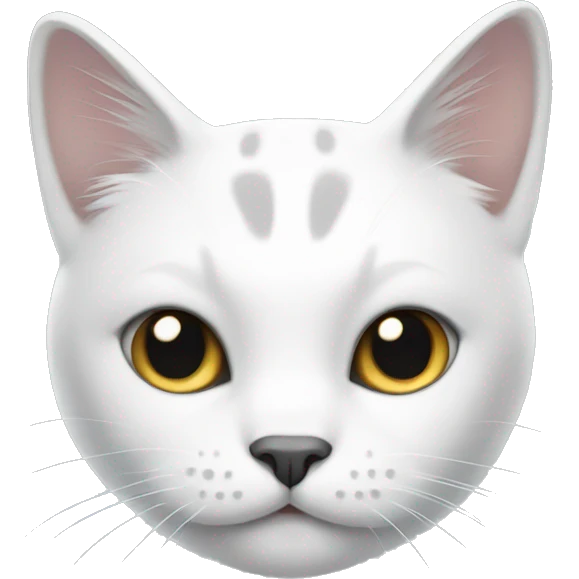 white cat with grey spots emoji