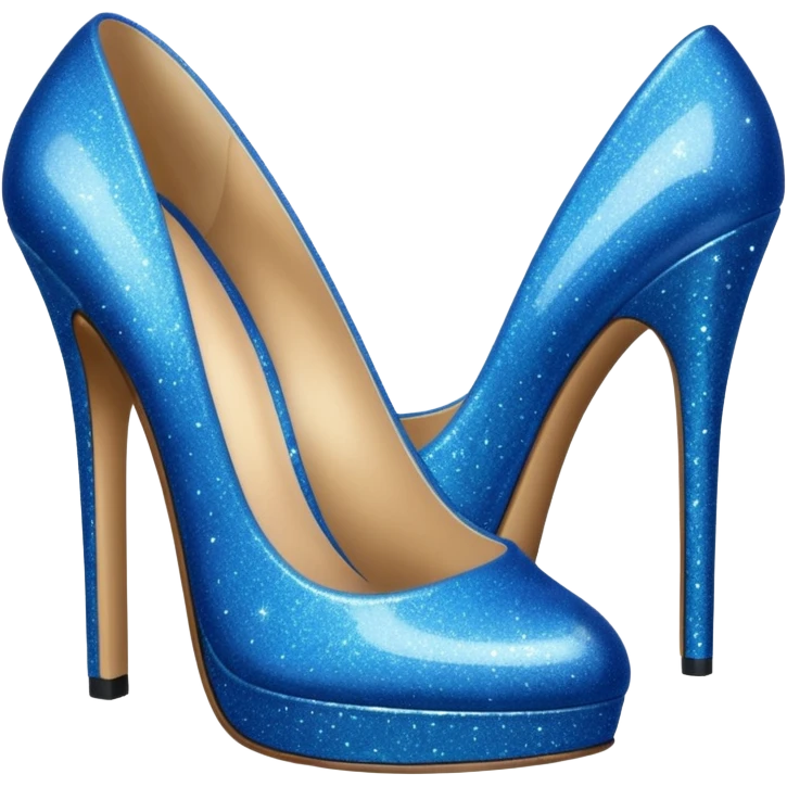 Blue glitter heels emoji