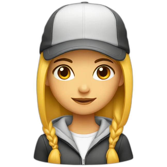 girl with reverse cap emoji