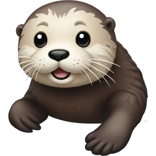 Sea otter floating on ice emoji