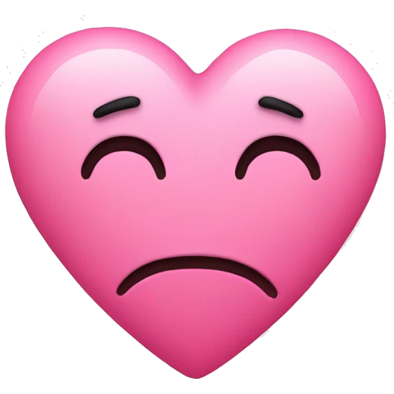 Sad pink heart  emoji