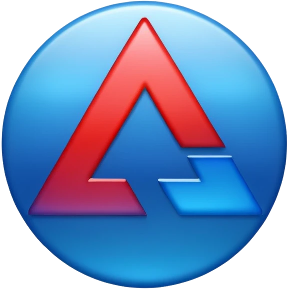 alpha symbol with blue red gradient emoji